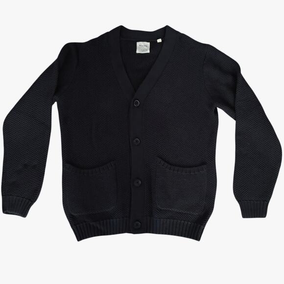 Billy Reid Other - Billy Reid Size L Textured Knit Cardigan Sweater Cotton Blue FLAW